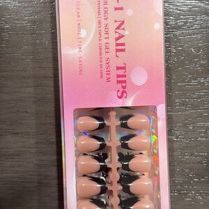 Pink and Black Nail Tips Set